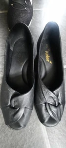dr keller zapatos señora detalle nudo cuña punta abierta cuero talla 5 - Imagen 1 de 6