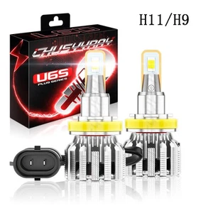 H11/H8/H9 Brightest LED Headlight Bulbs 500% Super Brighter 6000K Cool White - Picture 1 of 12