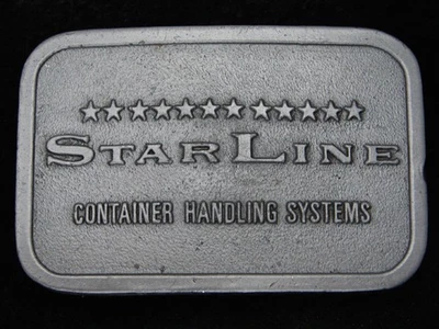 RC09121 *NOS* VINTAGE AÑOS 70 **SISTEMAS DE MANEJO DE CONTENEDORES STAR LINE** HEBILLA DE CINTURÓN Foto 1 de 3