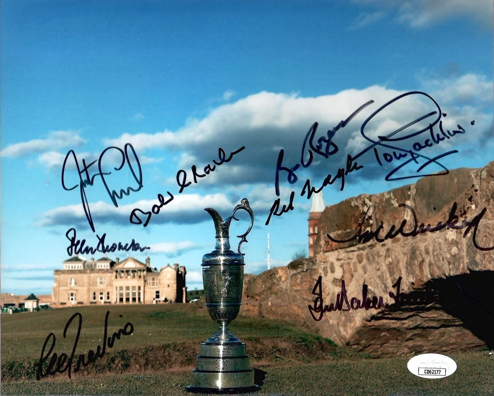 FOTO BRITÁNICA ABIERTA FIRMADA A MANO 8x10 en color thomson+treviño 9 sigs jsa Foto 1 de 1