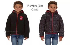 Spiderman Boys Puffer Jacket Winter Coat Hoodie Size 2 3 4 5 6 7 Kid Toddler NWT - Picture 1 of 10