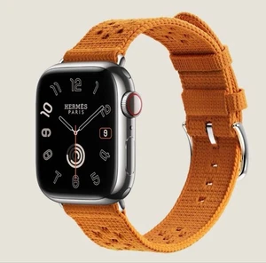 Bracelet Hermès Apple Watch tricot orange nylon 38 mm-42 mm neuf - Photo 1 sur 6