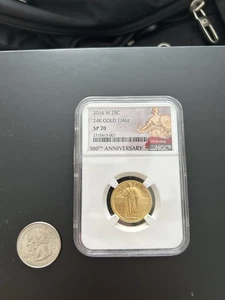 2016-W Gold Centennial - Standing Liberty Quarter - NGC SP70 100th Label - Picture 1 of 2