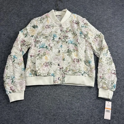 Chaqueta Nanette Nanette Lepore Mujer Pequeña Marfil Multi Encaje Bombardero, NJ4R17SK7 Foto 1 de 4