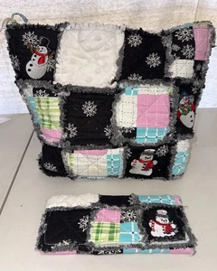 Cartera acolchada Bolso de hombro Invierno Copo de nieve Muñeco de nieve Cartera a juego - Imagen 1 de 5