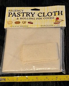 Regency Naturals Pastry Cloth 24" x 20" & Rolling Pin Cover 15" Long Cotton - Picture 1 of 9
