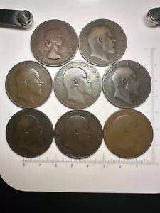 Great Britain 1 penny (7 Coins) & South Africa 1 Penny (8 Coin lot) - Picture 1 of 18