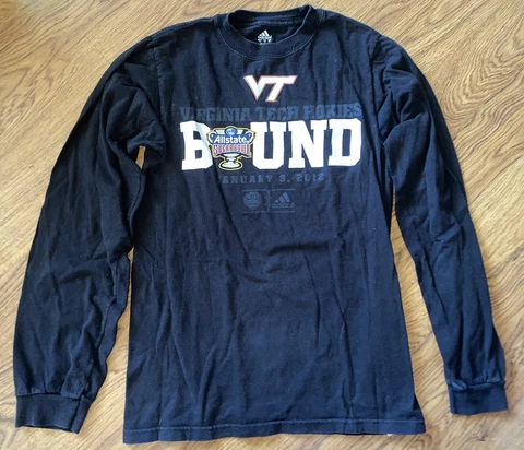Adidas Virginia Tech Hokies 2012 Sugar Bowl Mens Long Sleeve Shirt Small Cover