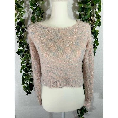 Suéter Decree Verde Rosa y Azul Fibras Mezcladas Recortado Brillante Encubrimiento Talla XS  Foto 1 de 4