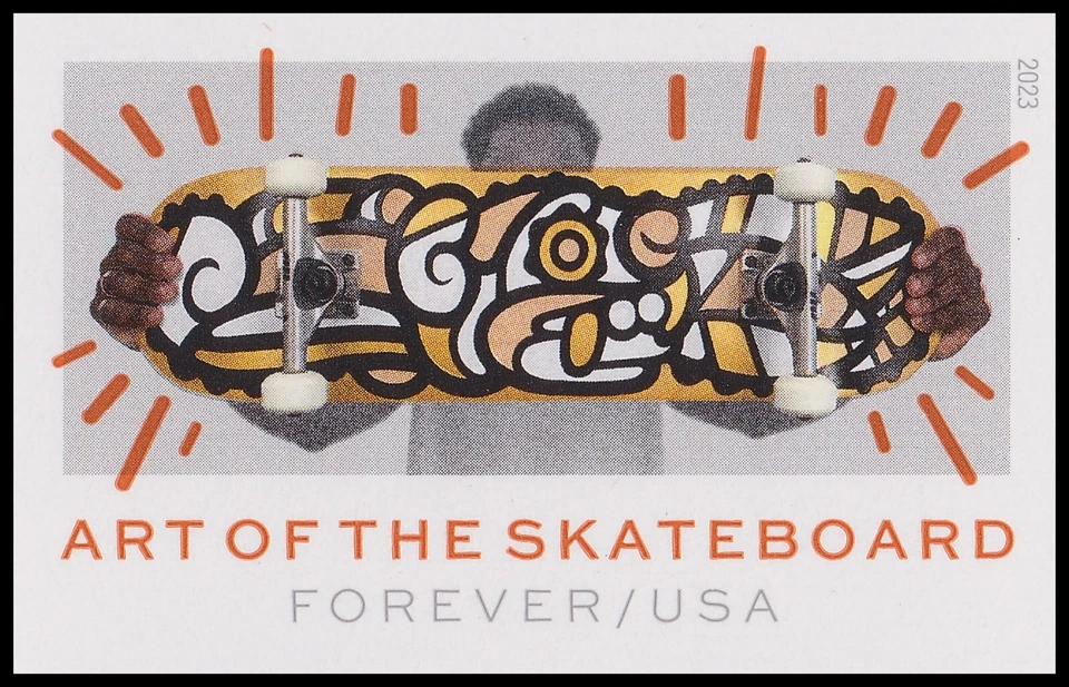 US 5766a Art of the Skateboard Gold Jaguar imperf NDC single MNH 2023 - Image 1 of 1