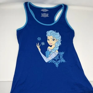 Frozen Tank Top Frostine Size XL Blue Glitter Disney RARE - Picture 1 of 3