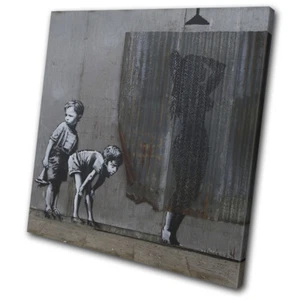 Graffiti Pop Shower Banksy Street SINGLE CANVAS WALL ART Picture Print - Picture 1 of 1