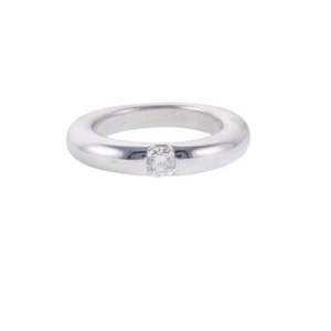 CARTIER 0.35 Carat Round Brilliant F VS1 Diamond Platinum Engagement Ring - Picture 1 of 9