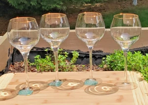 Set of 4 Lenox Eternal Gold Wine Glasses 8 inches Gold Trimmed Discontinued - Picture 1 of 12
