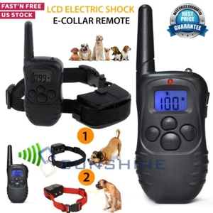 Dog Shock Training Collar 1000 Yards Remote Waterproof for Large Med Small Dogs - Picture 1 of 33