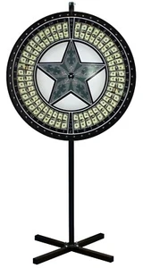 36" Money Game Wheel with Green Star on a floor stand with a vinyl laydown - USA - Picture 1 of 2