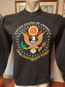 VINTAGE Operation Desert Storm Sweater Fruit Of Loom L Bottoms Up - Bild 1 von 4