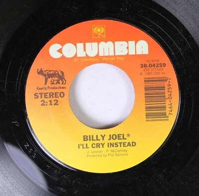 Rock 45 Billy Joel - I'Ll Cry Instead / An Innocent Man On Columbia - Image 1 of 2