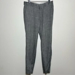 J. Crew Men Ludlow Linen Pants 33x34 Gray Italian Cloth Office Business Work - Picture 1 of 10