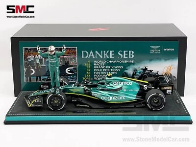 Aston Martin F1 AMR22 #5 Sebastian Vettel Abu Dhabi GP 2022 Spark 1:18 Figure - Image 1 of 4