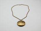 Gold-Tone Chain Necklace with 1/20 12K GF Signed Carl Art Round Locket Pendant