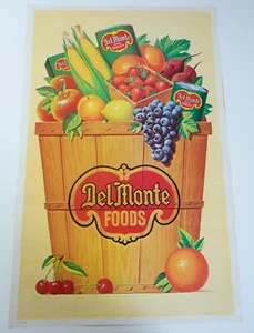Del Monte Advertising Poster (PSTR-1) Sign Basket w/ Fruits & Vegetables 24.5x16 - Picture 1 of 6