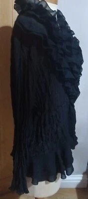 Your Sixth Sense ( C&A)  Vintage Black Ruffle Sheer Blouse UK 24 - Image 1 of 4