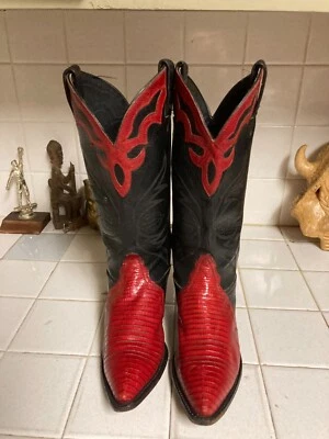 Botas Tony Lama Royal vinho borgonha vermelho lagarto 5,5 M - Imagem 1 de 4