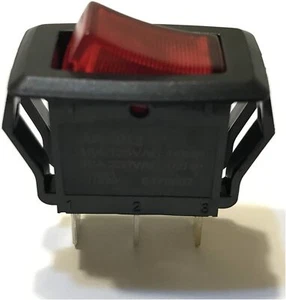 Appliance Rocker Switch On-Off SPST Red/Black 125V-250V - Lighted - M70190 - Picture 1 of 3