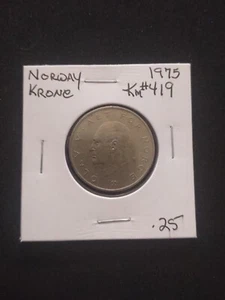 1975 Norway 1 Krone Coin - KM# 416 World And Foreign Currency - Picture 1 of 9