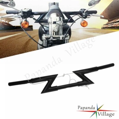 Handlebar 1'' Z-bar For Harley Sportster Dyna Fat bob Suzuki Yamaha Cafe Racer - Image 1 of 4