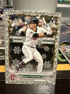 2022 Topps Holiday Steven Kwan Metallic Snowflake Rookie Guardians RC !! - Picture 1 of 2