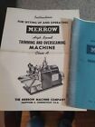 Merrow Class A Instruction Booklet And Parts List