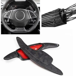 1Pair Steering Wheel Shift Paddle Extension For Camaro 16-20 Carbon Fiber Satin - Imagen 1 de 9