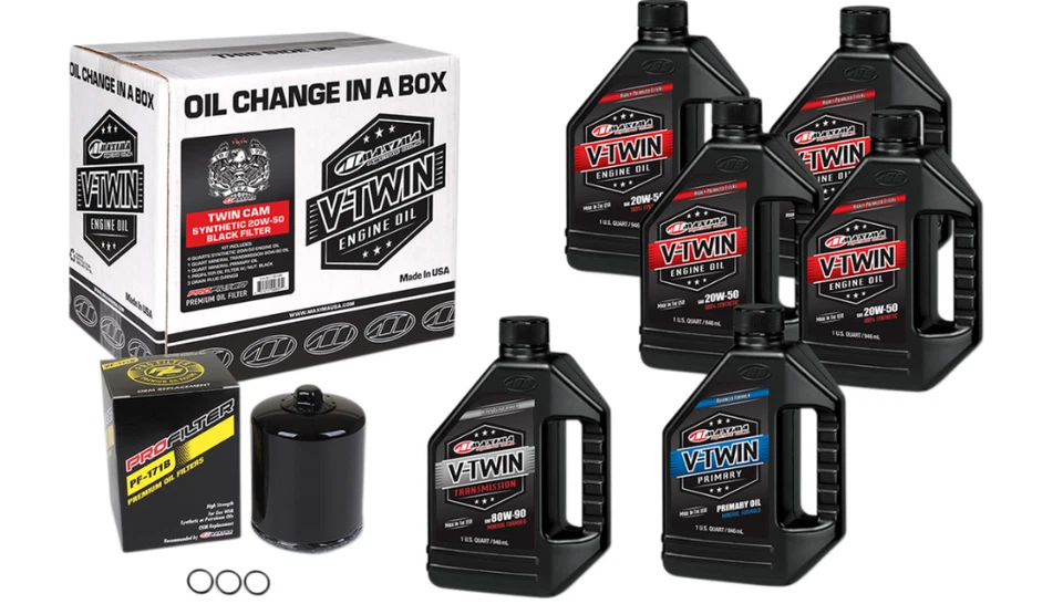 Maxima - 90-119016B - Twin Cam Synthetic Oil Filter Kit with Black Filter, 20W50