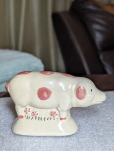Vintage BBP Beaumont Brothers Pottery Floral Pink Pig Salt Glaze Figurine  - Picture 1 of 9