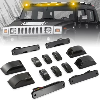 Новый для 03-2009 Hummer H2 светодиодная кабина крыши боковые габаритные огни передние задние дымчатые x 14 - Изображение 1 из 4