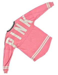 VICTORIA’S SECRET PINK VTG DOG LONG SLEEVE SHIRT LARGE LOGO PREPPY OVERSIZED XS - Picture 1 of 10