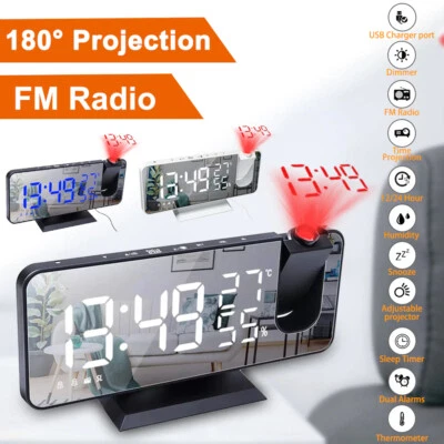 LED Digital Projection Alarm Clock Table Electronic Alarm Clock with Projection  - Image 1 of 4