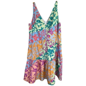 Derek Lam 10 Crosby Colette A-Line Dress Wmns 4 Multicolor Sleeveless V-Neck NWT - Picture 1 of 11