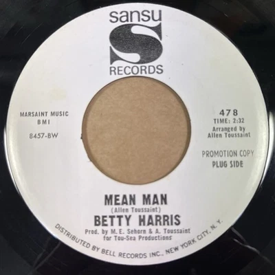 Betty Harris- Mean Man/What'd I Do Wrong -OG US Sansu 7" 45- Rare Promo!! - CLIP - Bild 1 von 2