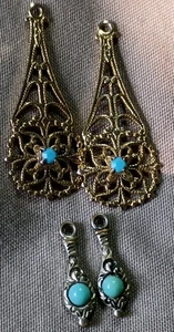 vintage turquoise earrings - Picture 1 of 6