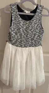Knitworks Girls Dress Size 10 Black White Sleeveless Layered Skirt - Picture 1 of 3