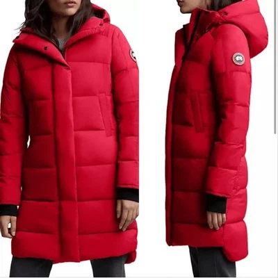Canada Goose Allston Red Packable Hooded Puffer Jacket XS Mid Length Coat - Image 1 of 4