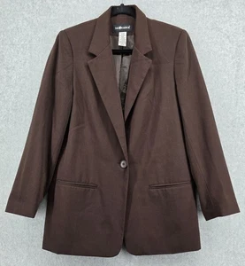 Blazer De Colección Sag Harbor Mujer Talla 8 Marrón Chocolate Un Botón Ligero Años 80 - Imagen 1 de 5
