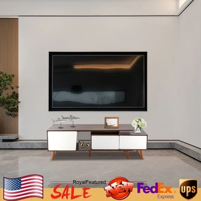 Mueble de gabinete de almacenamiento de MDF moderno con soporte de TV unidad lateral de entretenimiento de 3 puertas Foto 1 de 4