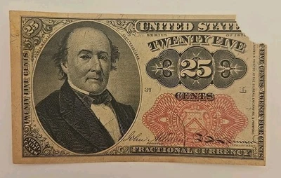 1874 $.25 Fifth Issue Fractional Currency Obsolete Bank Note Bill 5th - Image 1 of 4