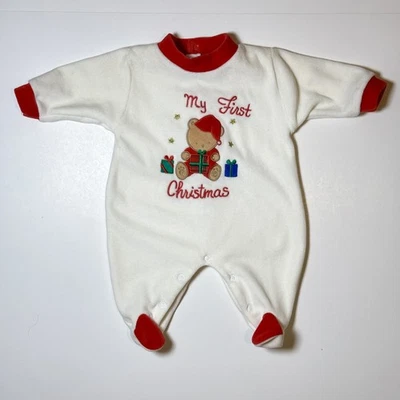 Vintage 1998 Koala Baby My First Christmas Sleeper Preemie 0-2M Holiday Pajamas - Image 1 of 4