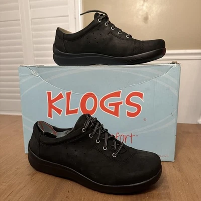 Zapatos Klogs para mujer talla 6,5 negros Pisa cómodos para caminar con cordones informales trabajo bajos Foto 1 de 4