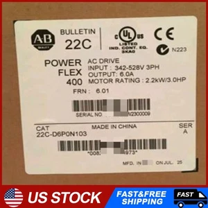 22C-D6P0N103  AB  Powerflex400 2.2KW 3HP AC Drive 22CD6P0N103 - Picture 1 of 2
